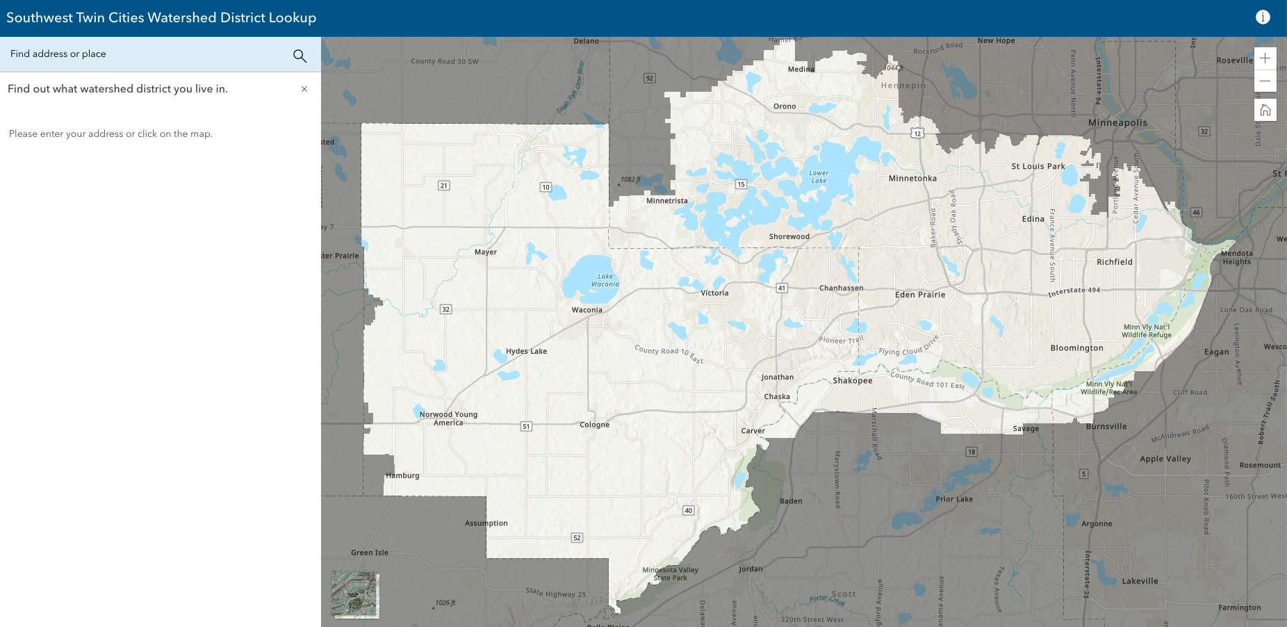 Southwest Twin Cities Watershed District Lookup